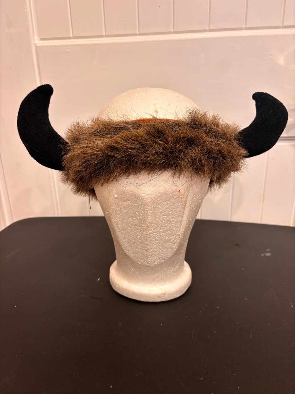 Viking Horned Faux Fur Headband Norse Warrior Costume
